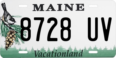 ME license plate 8728UV