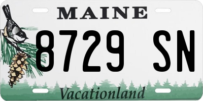 ME license plate 8729SN