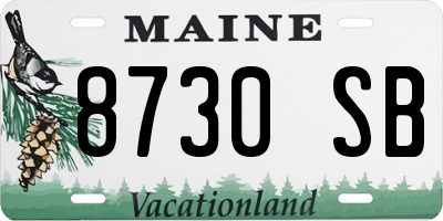 ME license plate 8730SB