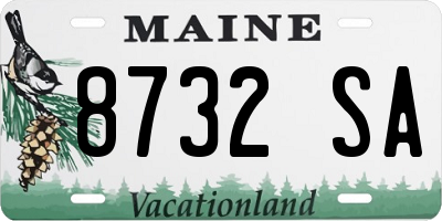 ME license plate 8732SA