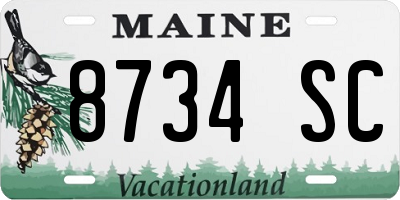 ME license plate 8734SC