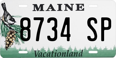 ME license plate 8734SP