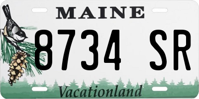 ME license plate 8734SR