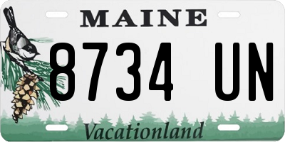 ME license plate 8734UN