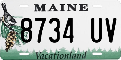 ME license plate 8734UV