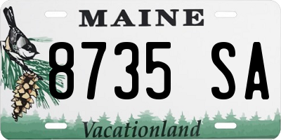 ME license plate 8735SA