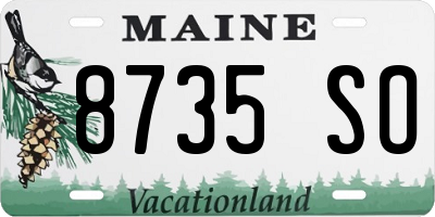 ME license plate 8735SO