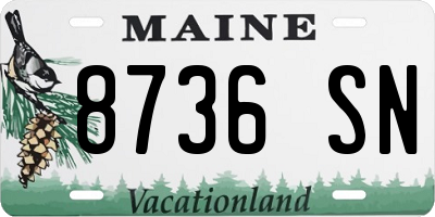 ME license plate 8736SN