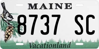 ME license plate 8737SC