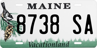 ME license plate 8738SA