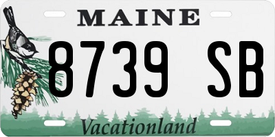 ME license plate 8739SB