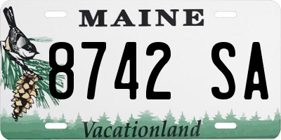 ME license plate 8742SA