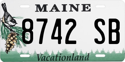 ME license plate 8742SB