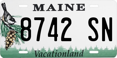 ME license plate 8742SN