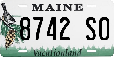 ME license plate 8742SO