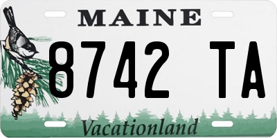 ME license plate 8742TA