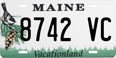 ME license plate 8742VC