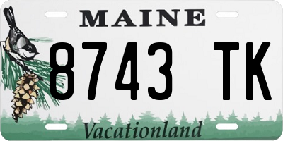 ME license plate 8743TK