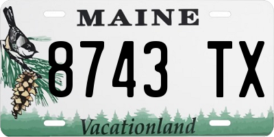 ME license plate 8743TX