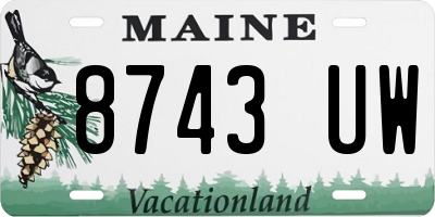 ME license plate 8743UW