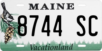 ME license plate 8744SC