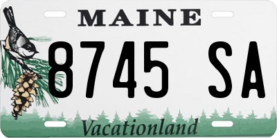 ME license plate 8745SA