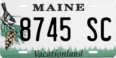 ME license plate 8745SC