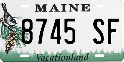 ME license plate 8745SF