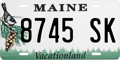 ME license plate 8745SK