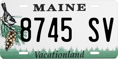 ME license plate 8745SV