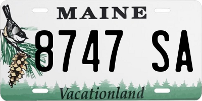 ME license plate 8747SA