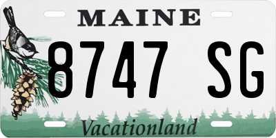 ME license plate 8747SG