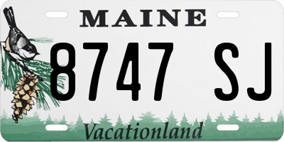ME license plate 8747SJ