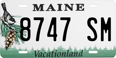 ME license plate 8747SM