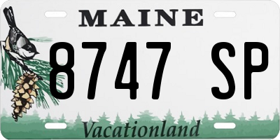 ME license plate 8747SP