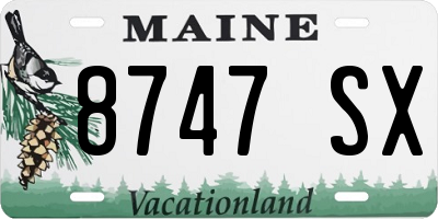 ME license plate 8747SX