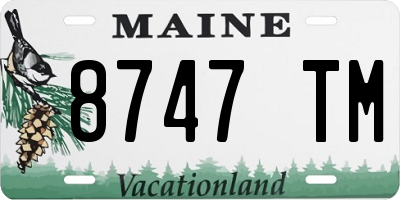 ME license plate 8747TM