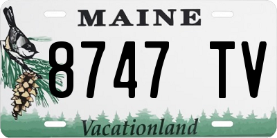 ME license plate 8747TV