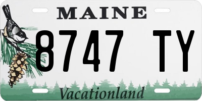 ME license plate 8747TY