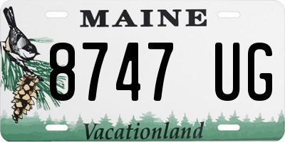 ME license plate 8747UG