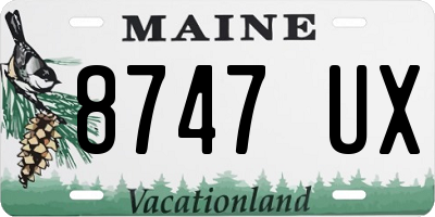 ME license plate 8747UX