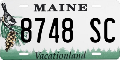 ME license plate 8748SC