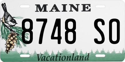 ME license plate 8748SO