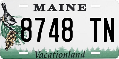 ME license plate 8748TN