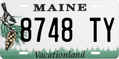 ME license plate 8748TY