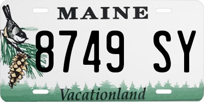 ME license plate 8749SY