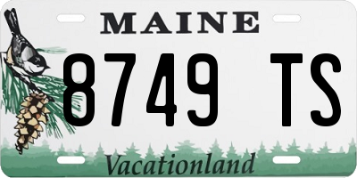 ME license plate 8749TS