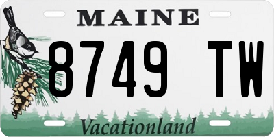 ME license plate 8749TW