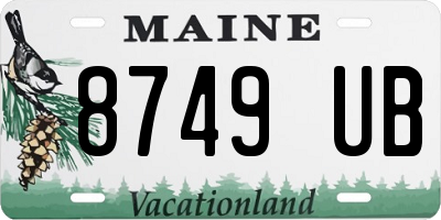 ME license plate 8749UB