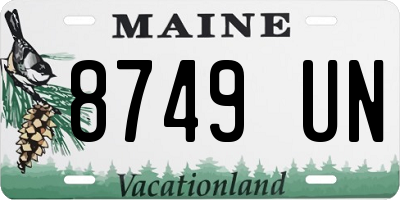 ME license plate 8749UN